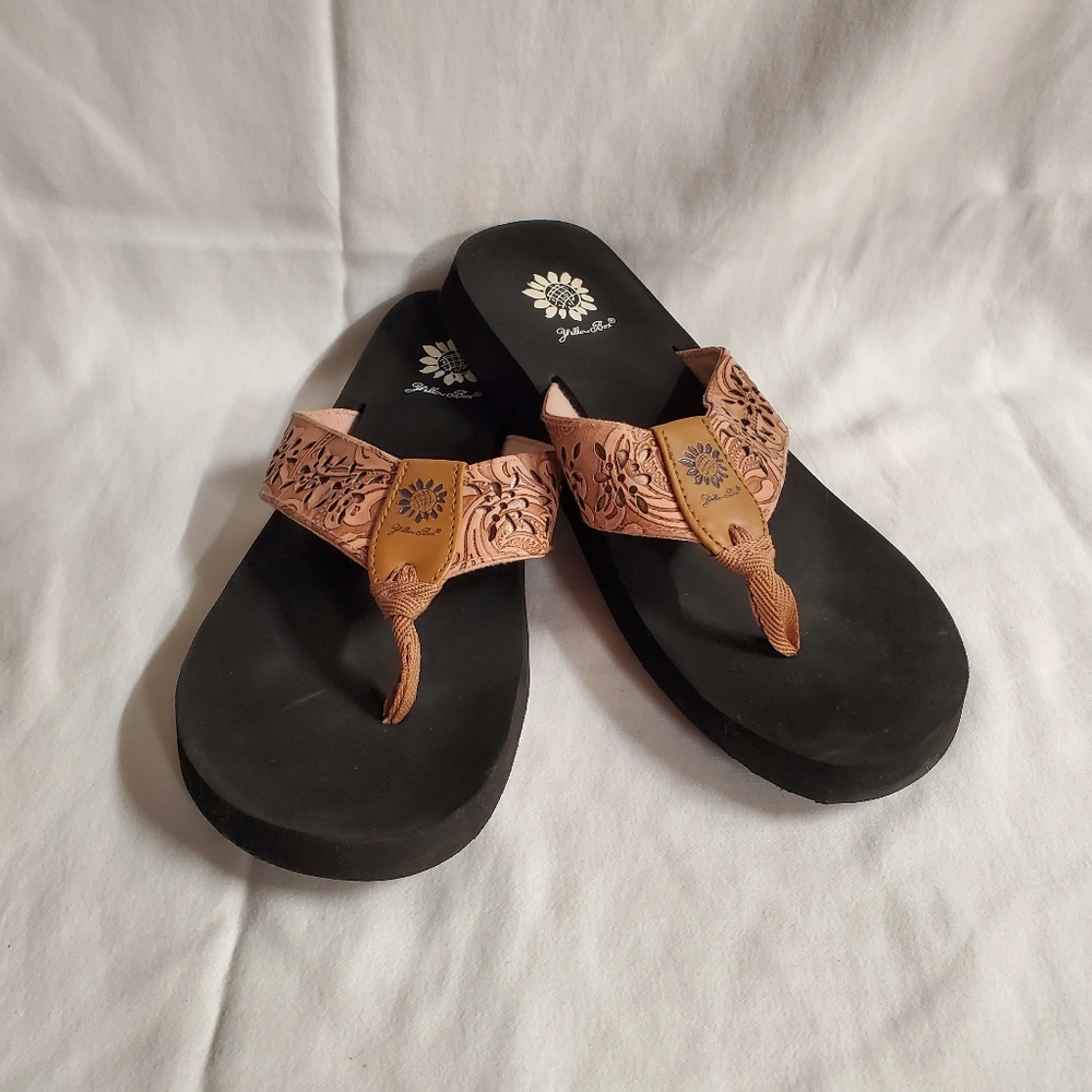 Yellow box flip-flops